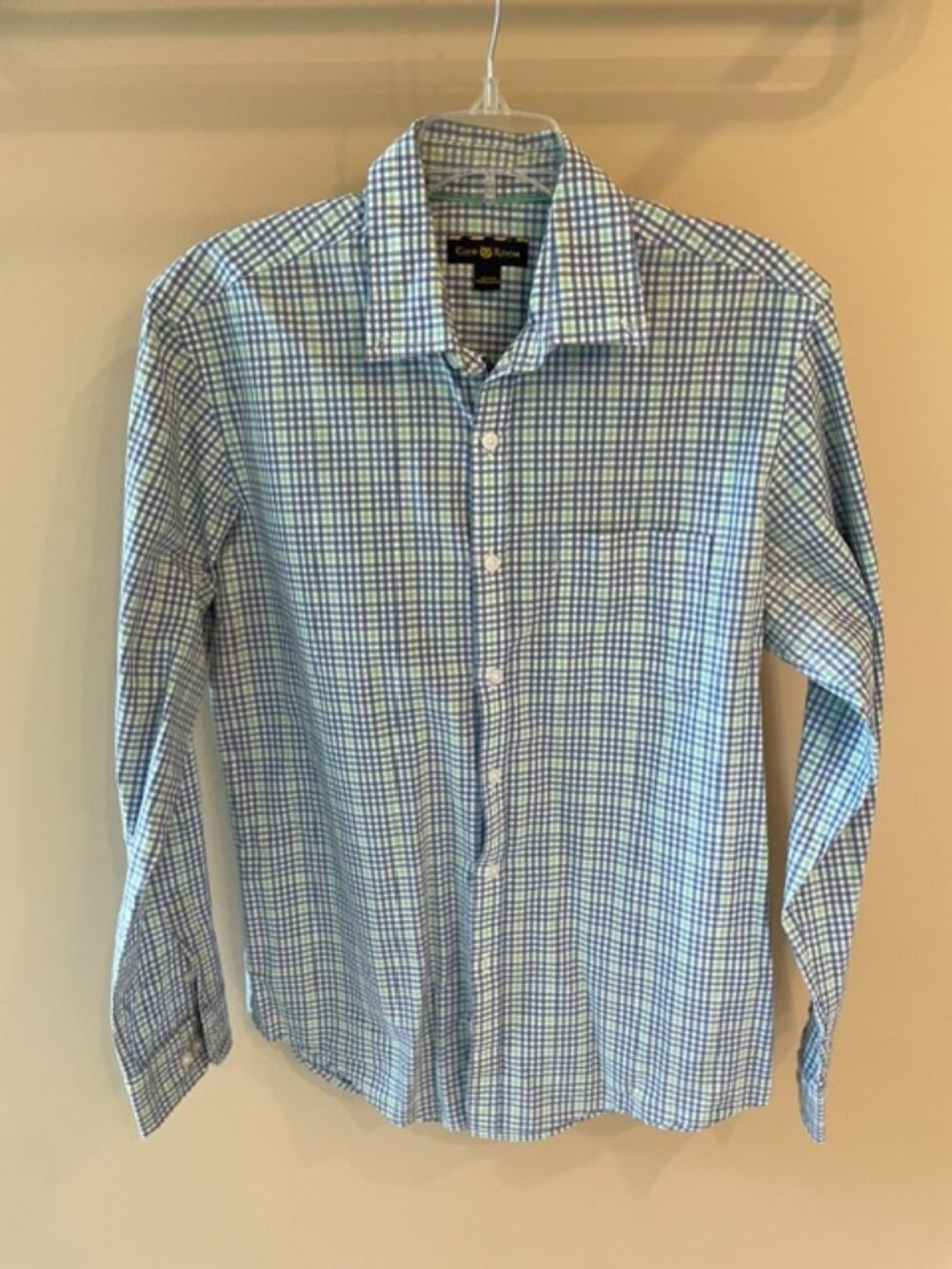 Men's Club Room Dress shirt in blue and light green, size Small